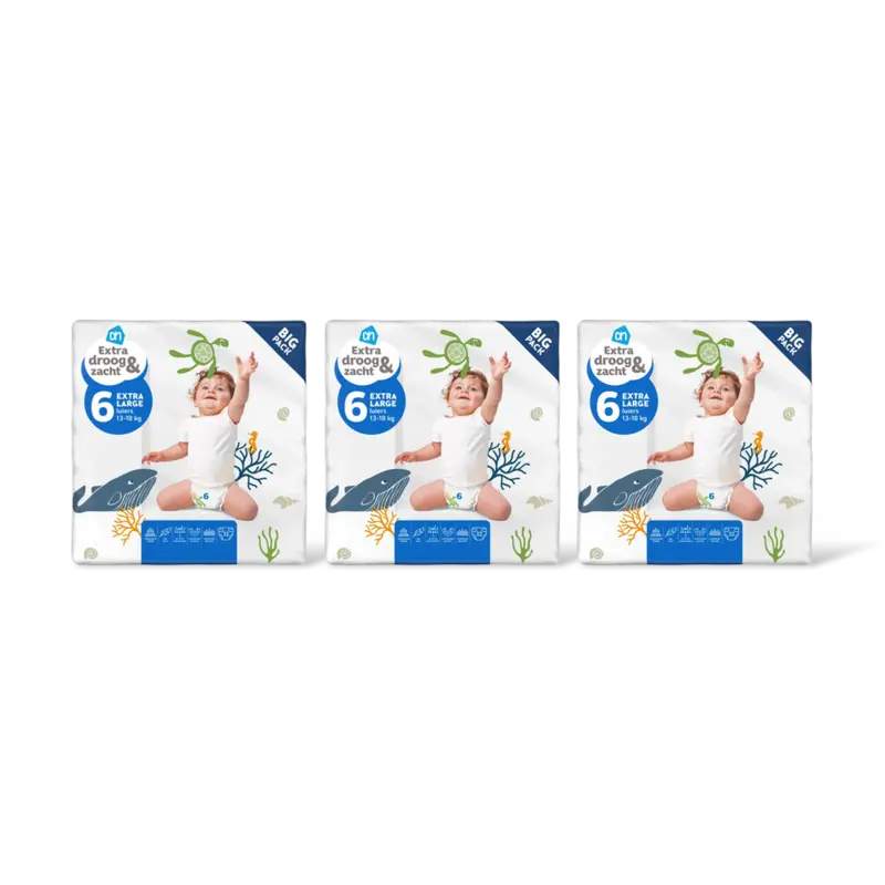 Extra droog&zacht luiers maat 6 3-pack