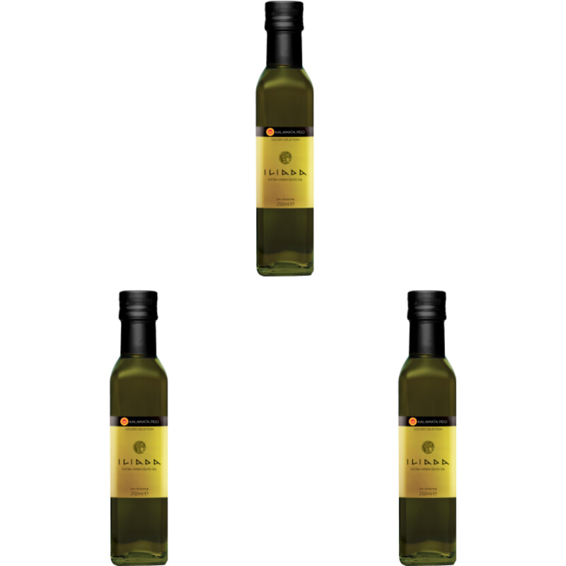 Een afbeelding van Iliada Kalamata extra vierge olijfolie 3-pack