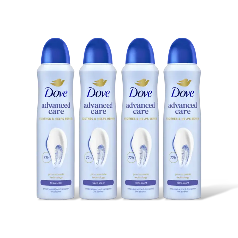 Dove Anti-transpirant spray talco 4-pack
