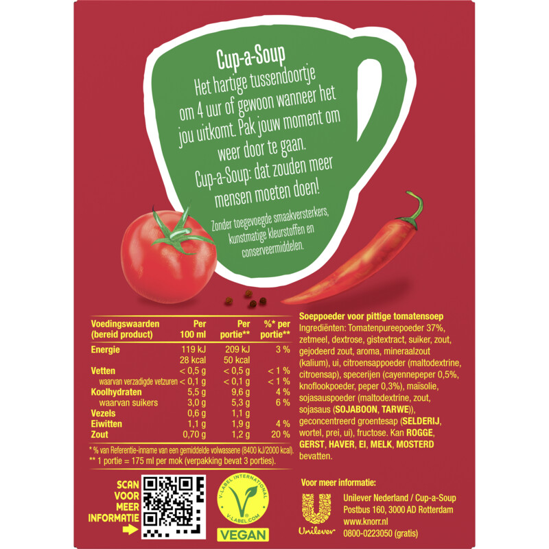 Een afbeelding van Knorr Cup-a-soup pittige tomaat