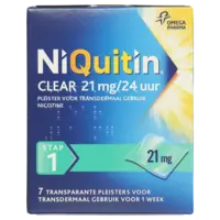 Niquitin Clear 21mg nicotine pleister stap 1