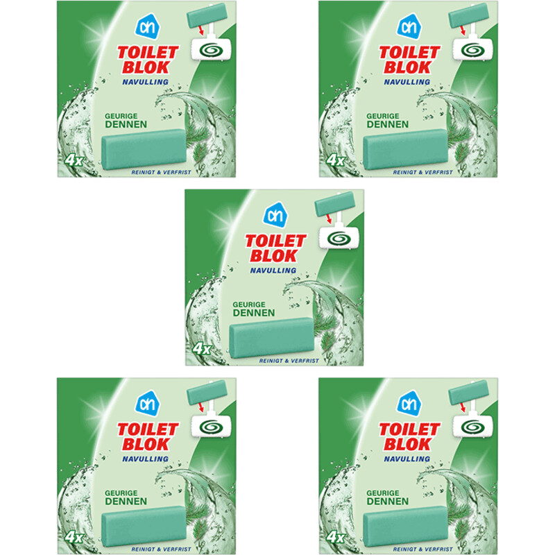 Een afbeelding van AH Toiletblok dennen navulling 5-pack