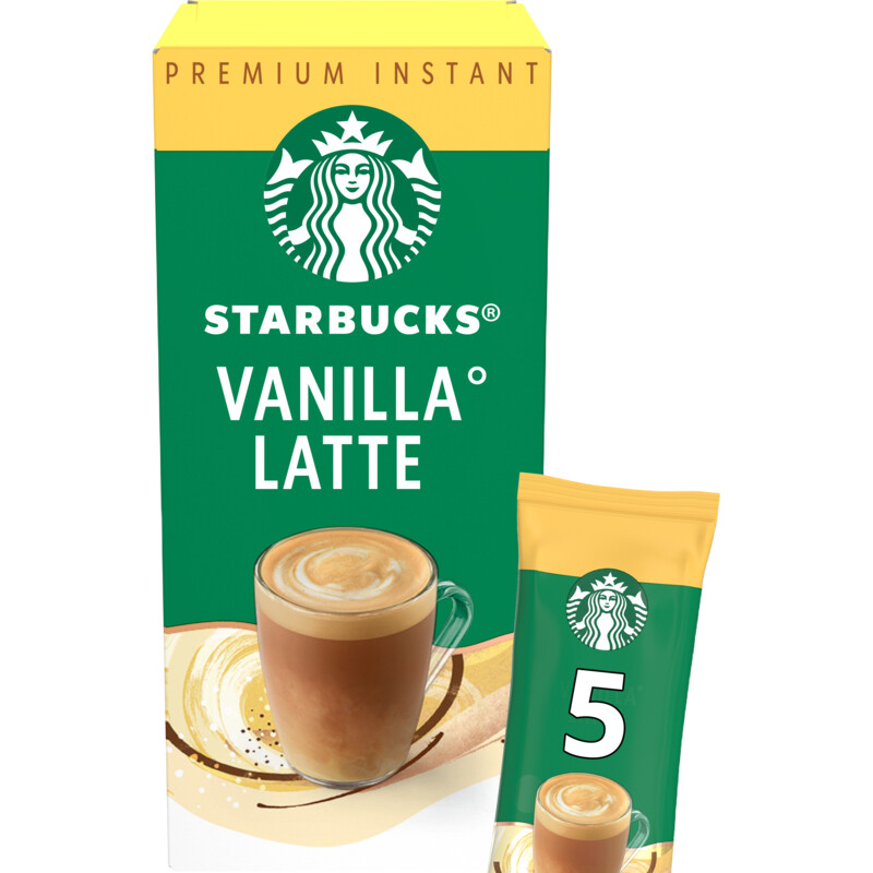 Een afbeelding van Starbucks Vanilla latte instant sticks