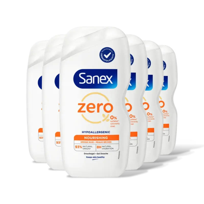Sanex Zero% nourishing douchegel drg huid 6pk