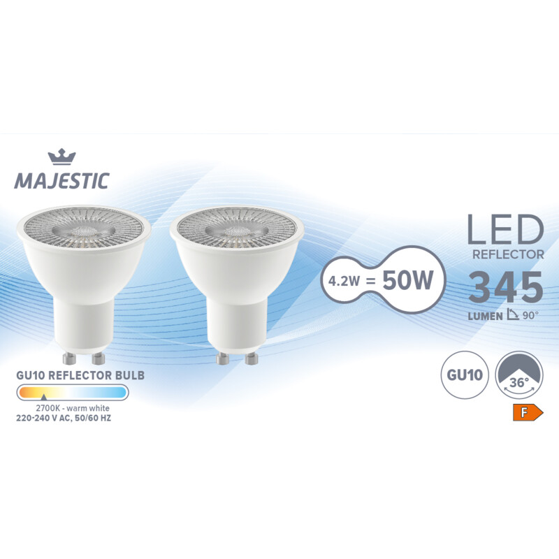 Een afbeelding van Majestic Led fil reflector G10 50W 2-pack