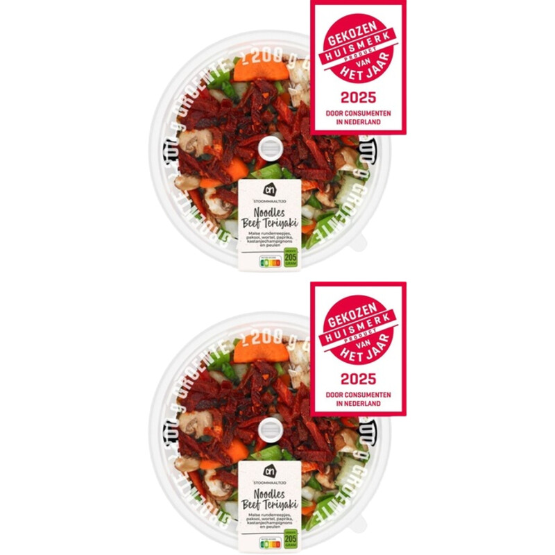 Een afbeelding van AH Stoommaaltijd beef teriyaki 2-pack