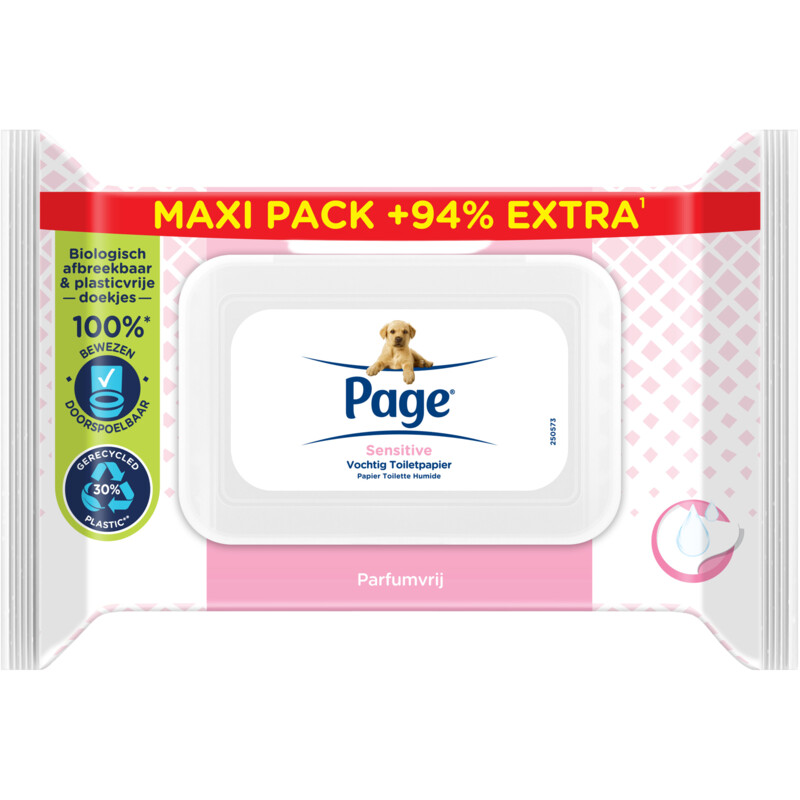 Een afbeelding van Page Sensitive vochtig toiletpapier