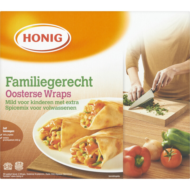 Een afbeelding van Honig Familie maaltijdpakket Oosterse wraps