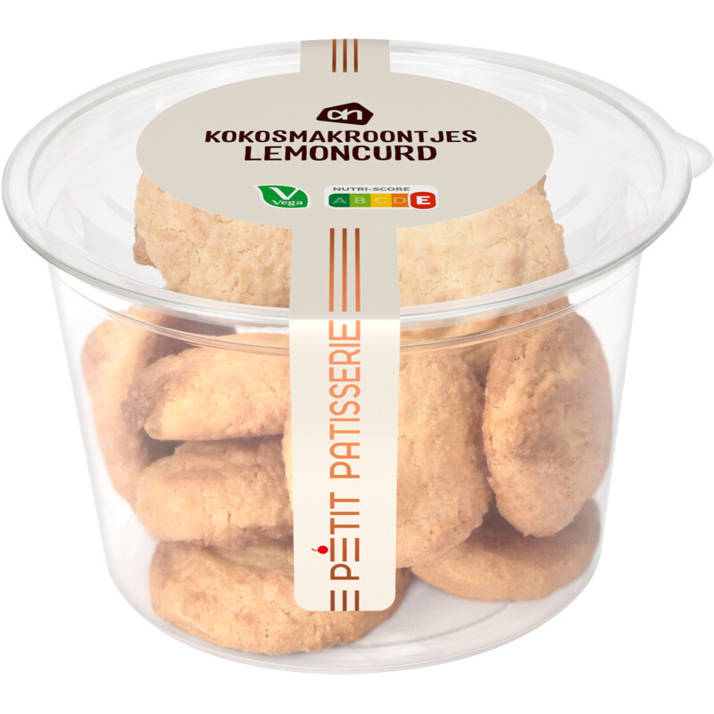 Een afbeelding van AH Kokos makroontjes lemon curd