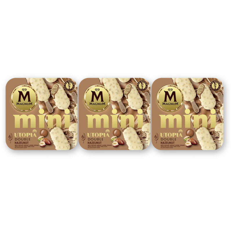 Magnum Mini utopia double hazelnut 3-pack