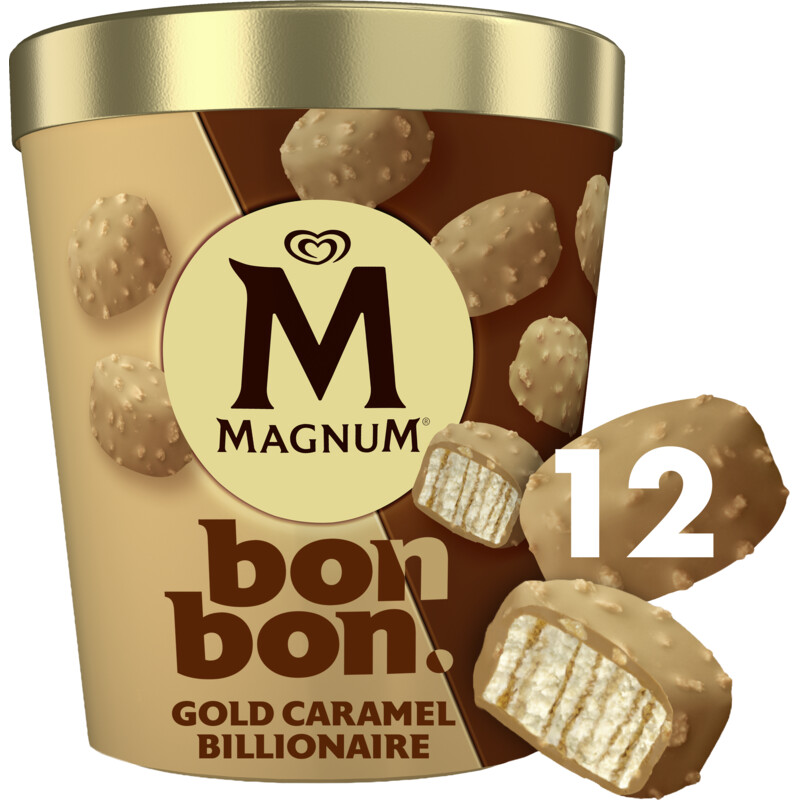 Een afbeelding van Magnum Bonbon gold caramel billionaire