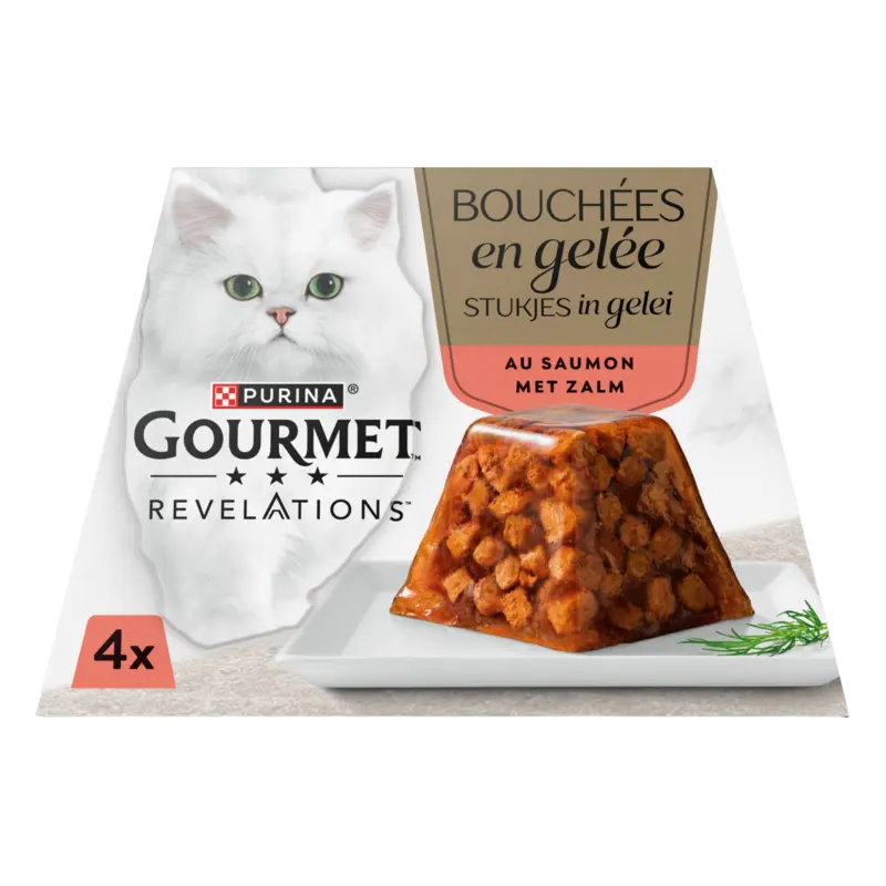 Revelations stukjes in gelei met zalm
