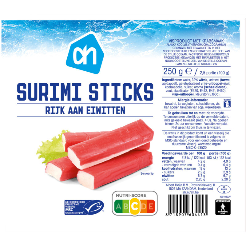 Een afbeelding van AH Surimi sticks