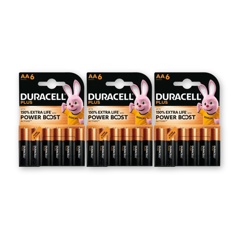Duracell Plus AA-alkaline batterij MN1500 3-pck