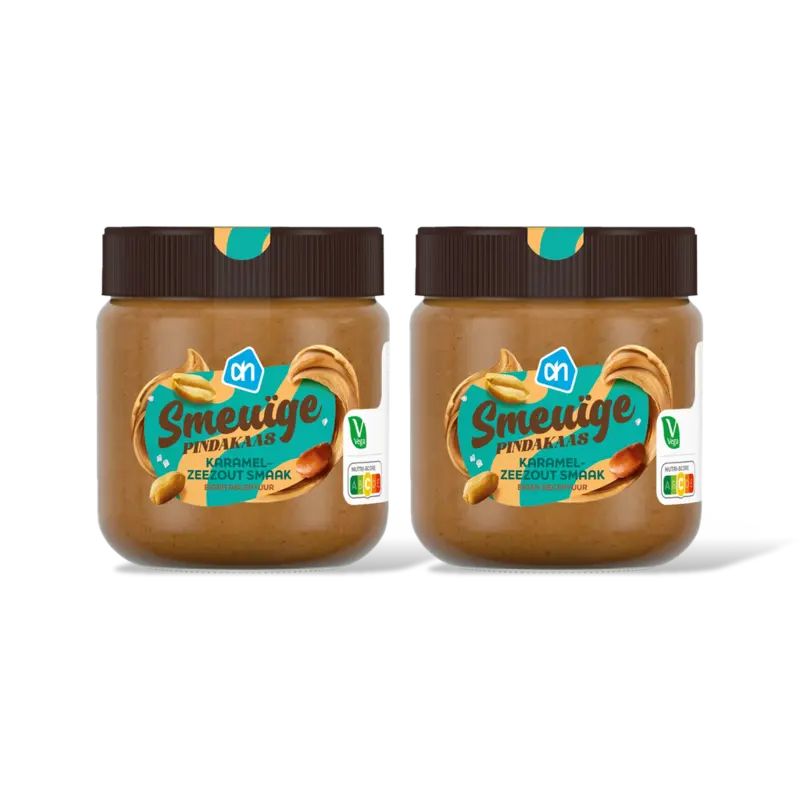 AH Smeuige pindakaas karamel zeezout sm 2pk