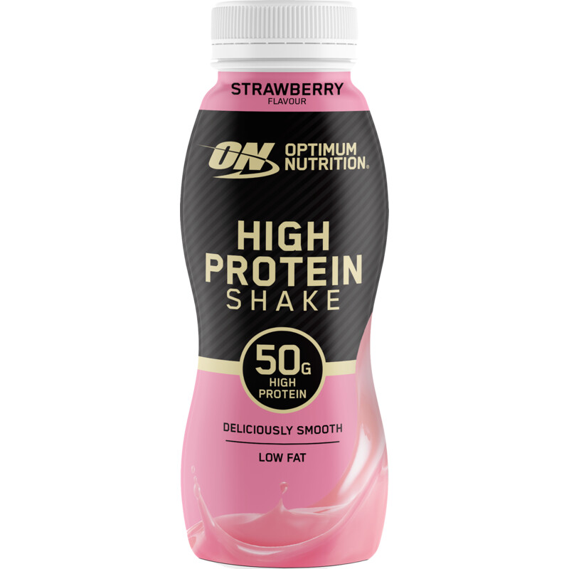 Een afbeelding van Optimum Nutrition High protein shake strawberry