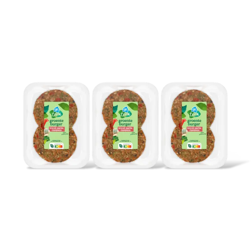 AH Terra Groenteburger broccoli paprika 3-pack