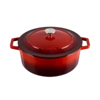 Lifegoods Cast iron rasserole 30cm 7,2 liter rood