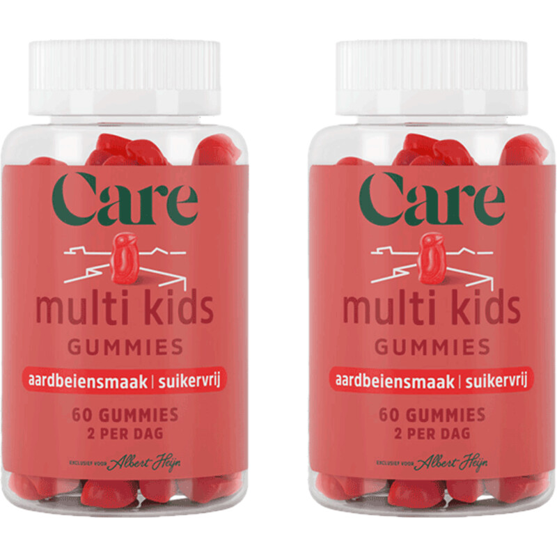 Een afbeelding van Care Multi kids gummies aardbeiensmaak 2-pack