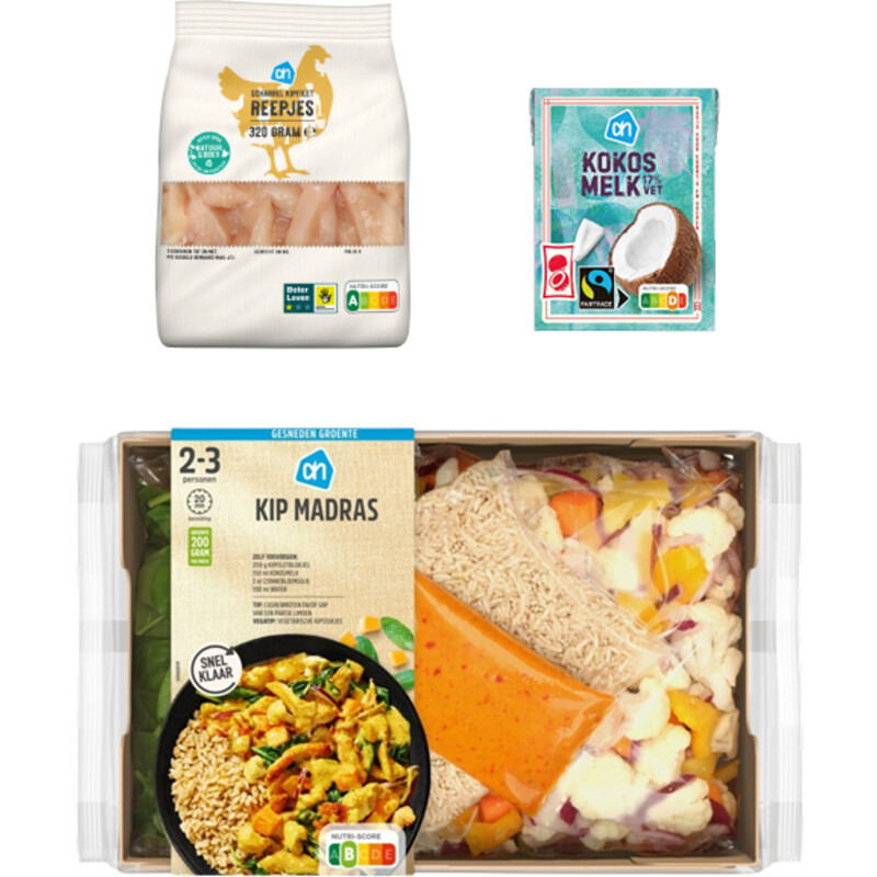 Een afbeelding van AH Gesneden Indiase Kip Madras Verspakket