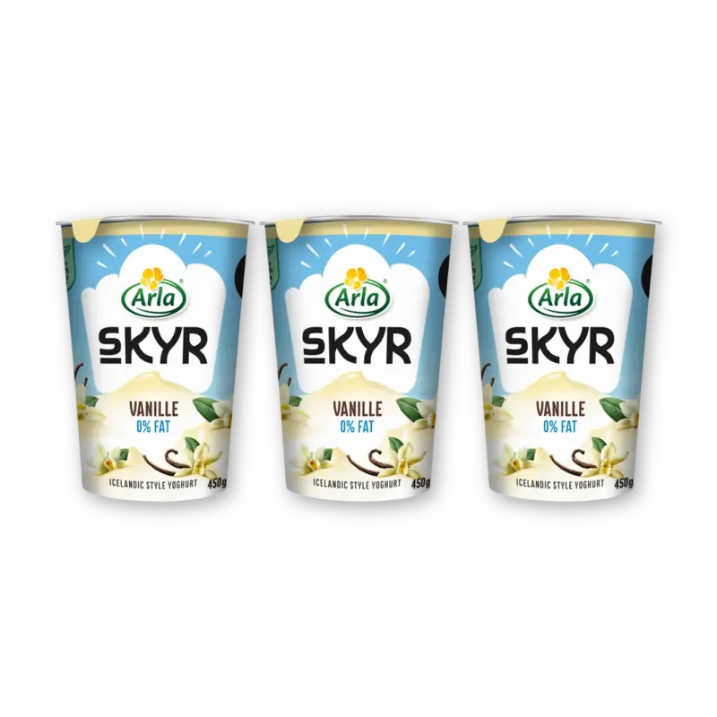 Arla Skyr vanille yoghurt 0% vet 3-pack