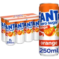 Fanta Orange zero sugar 8-pack