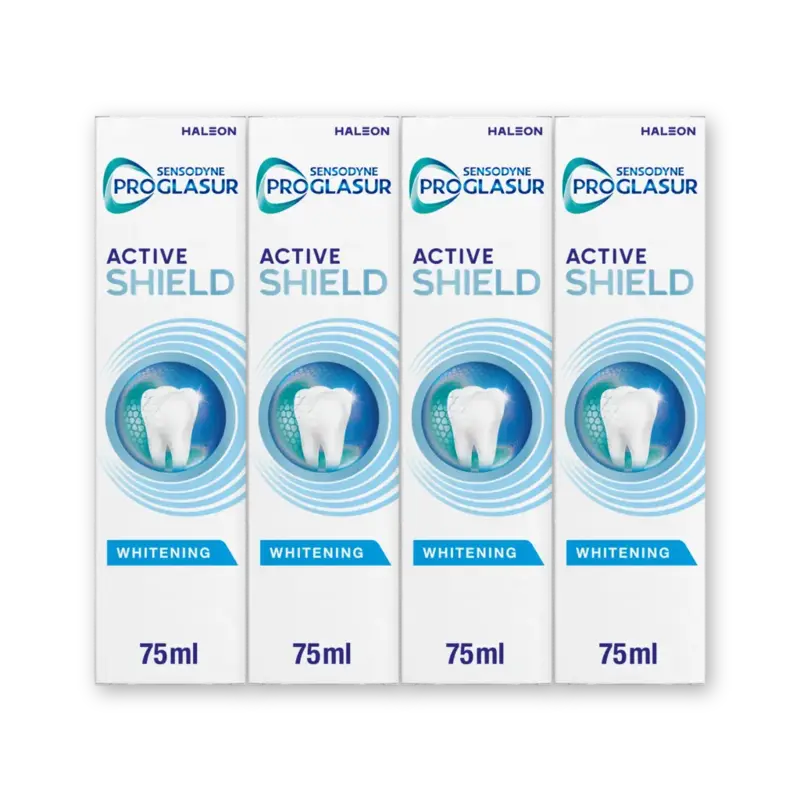 Sensodyne Proglasur activ shld white tandpasta 4pk