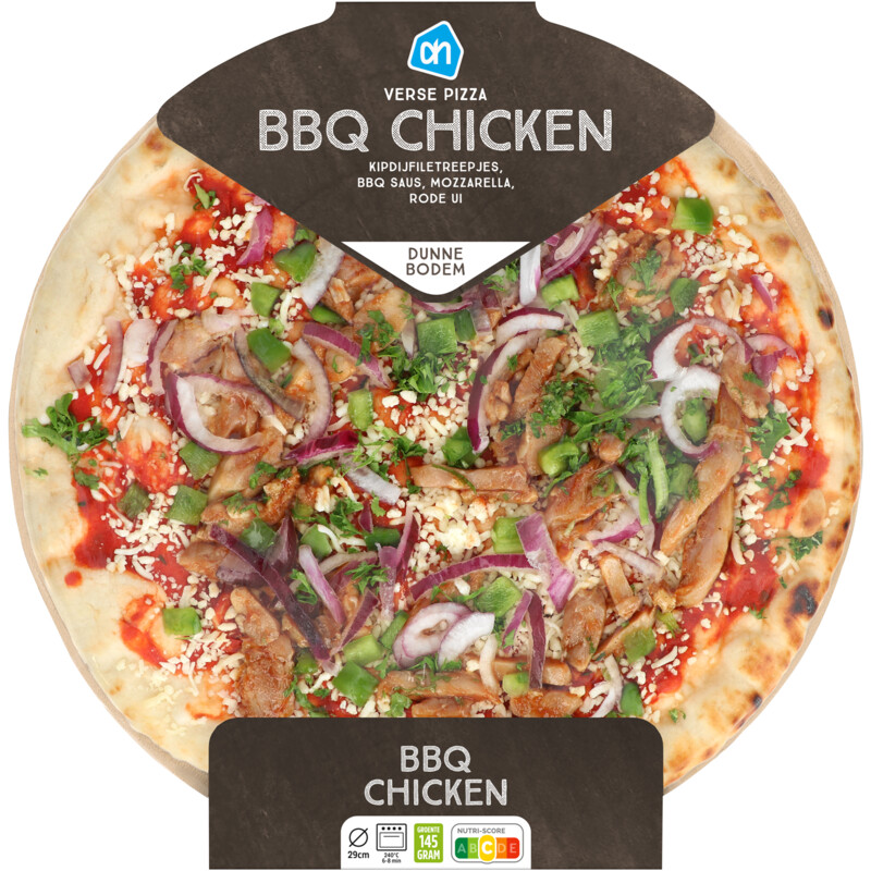Een afbeelding van AH Verse pizza BBQ chicken