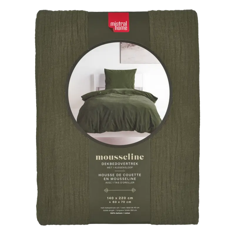 Mistral Home Dekbedovertrek mousseline bruin 1-pers
