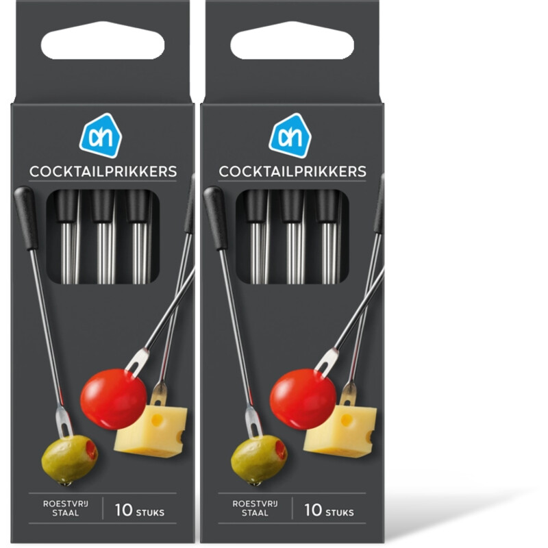 AH Cocktailprikkers roestvrijstaal 2-pack