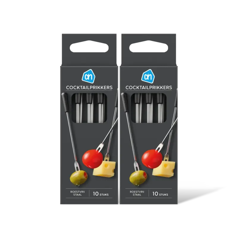 AH Cocktailprikkers roestvrijstaal 2-pack