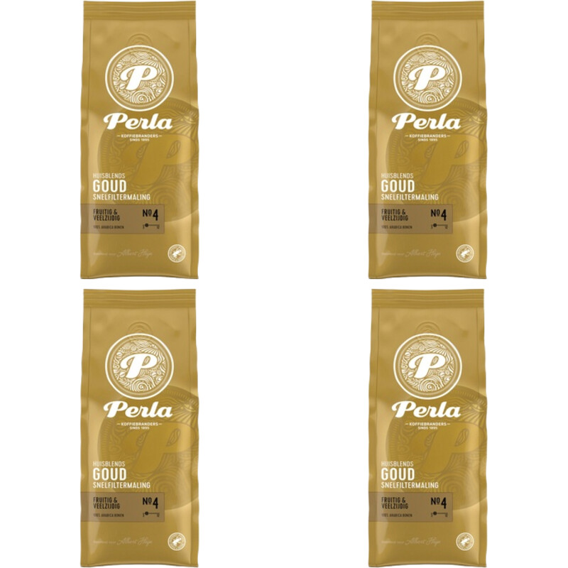 Een afbeelding van Perla Huisblends Goud snelfiltermaling 4-pack