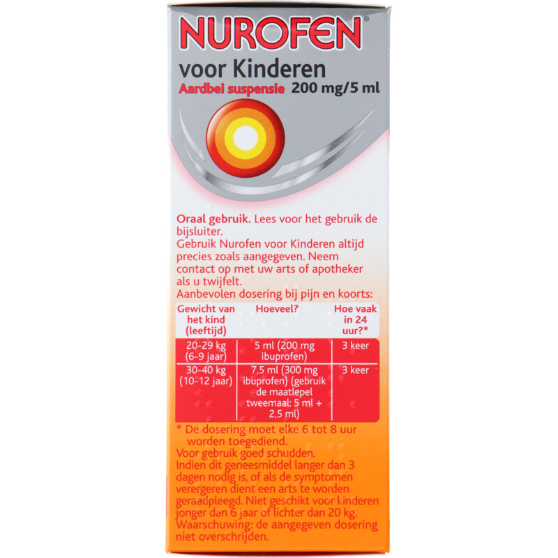 Een afbeelding van Nurofen Voor kinderen aardbei suspensie