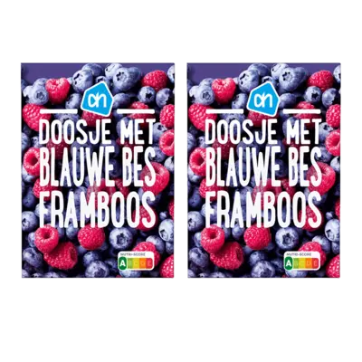 AH Doosje met blauwe bes framboos 2-pack