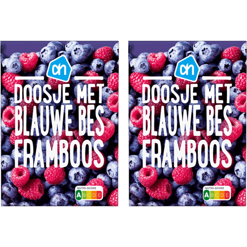 Een afbeelding van AH Doosje met blauwe bes framboos 2-pack