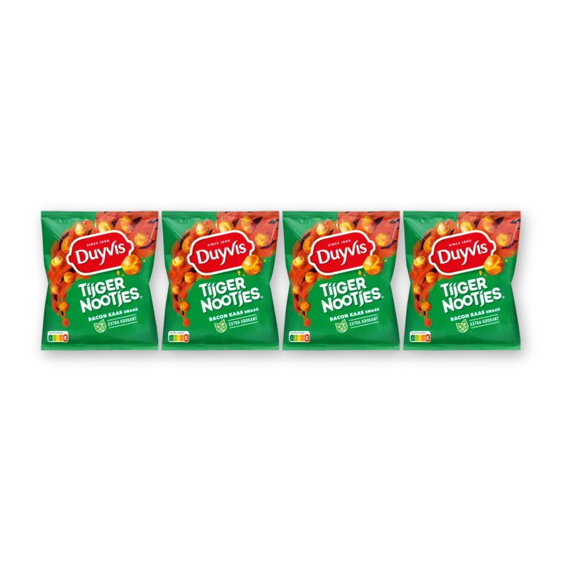 Duyvis Tijgernootjes bacon kaas 4-pack