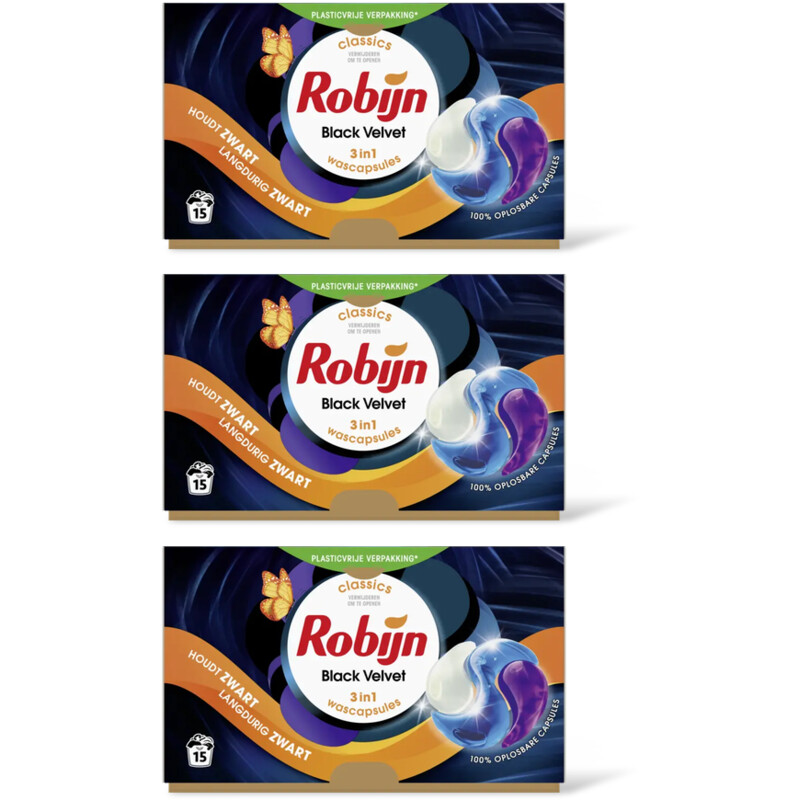 Robijn Wascapsules black velvet 3-pack