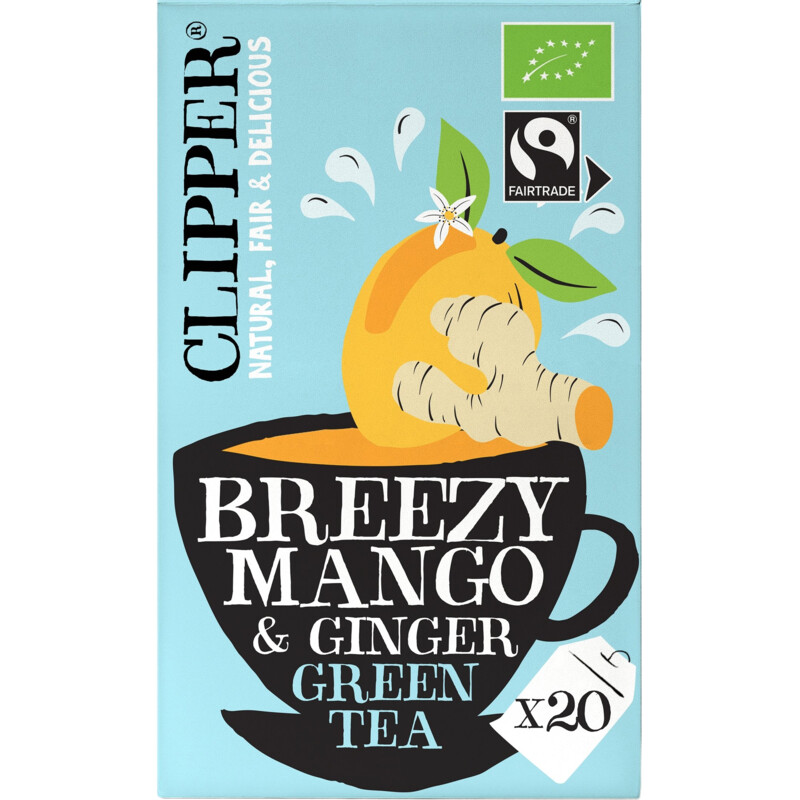 Een afbeelding van Clipper Breezy mango & ginger green tea