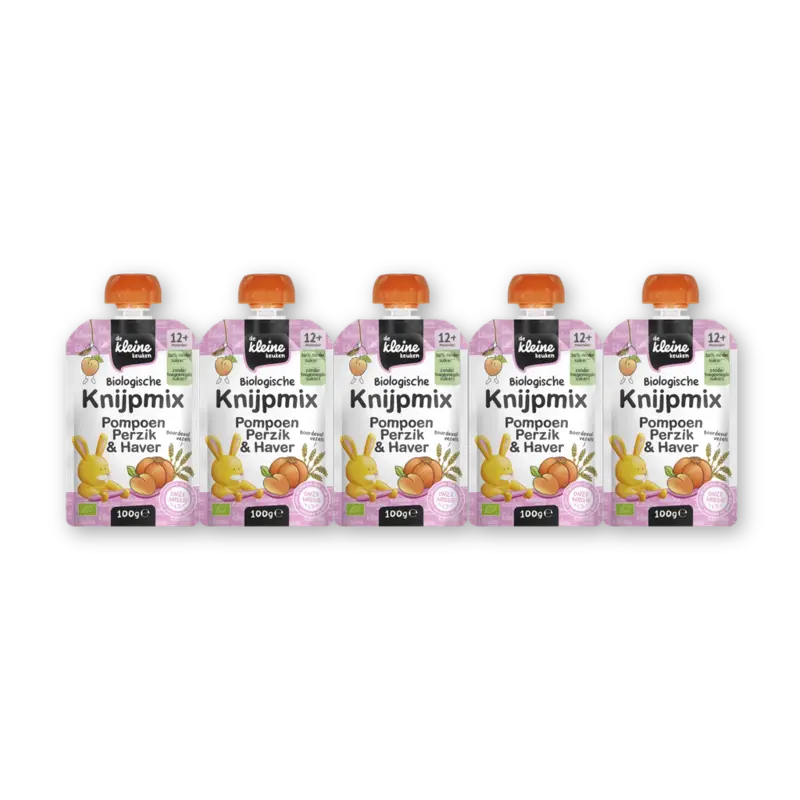 Knijpmix Pompoen & perzik 12m+ 1 5-pack