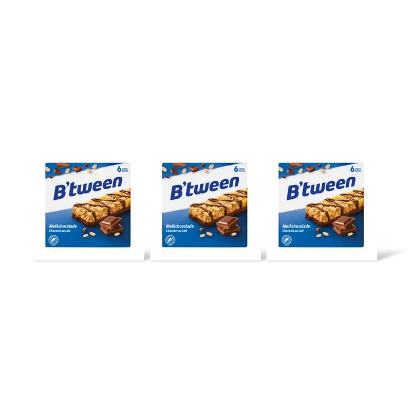 Hero B'tween mueslireep melkchocolade 3-pack