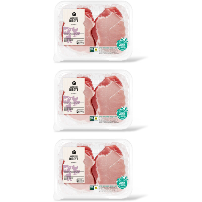 AH Varkensribeye naturel 3-pack