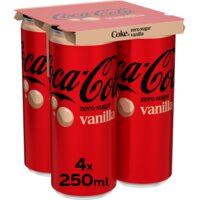 Een afbeelding van Coca-Cola Zero sugar vanilla 4-pack