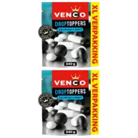 Venco Droptoppers salmiak & mint vvp 2-pack