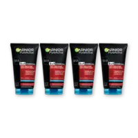 Garnier 3in1 charcoal reiniger, scrub & mask 4pk