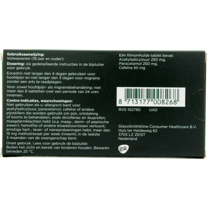 Een afbeelding van Excedrin Migraine tabletten