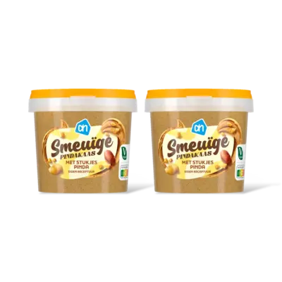 pdp-image-AH Smeuige pindakaas met stukjes pinda 2-pk