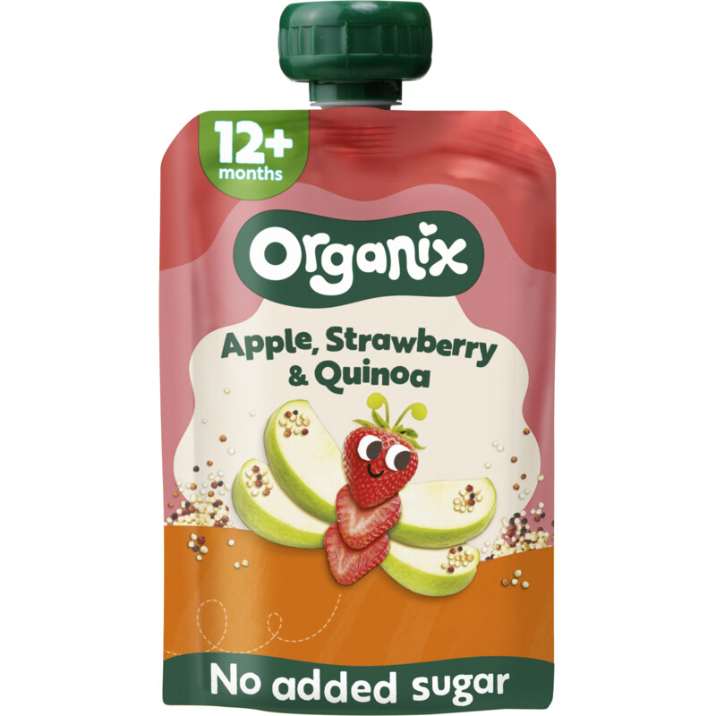 Organix Knijpfruit strawberry, quinoa 12m+