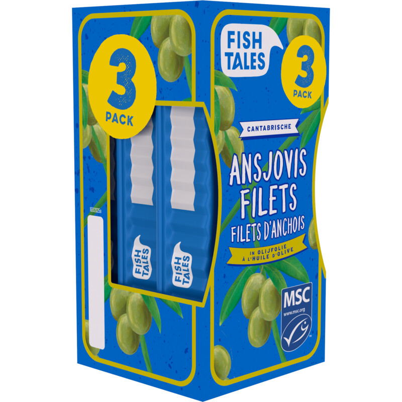 Een afbeelding van Fish Tales Ansjovisfilets in olijfolie 3-pack