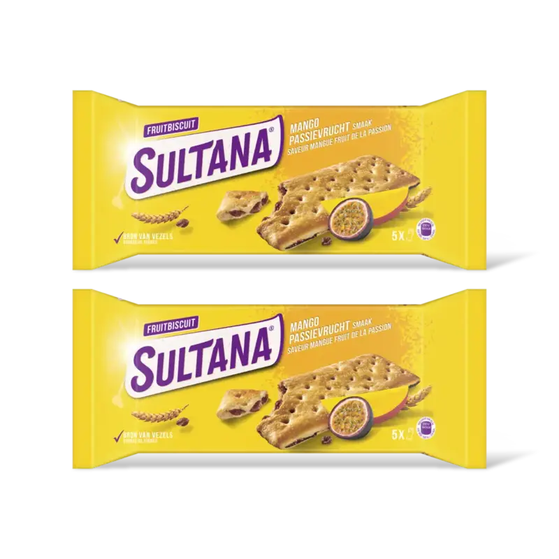 Fruitbiscuit mango passievrucht 2-pack