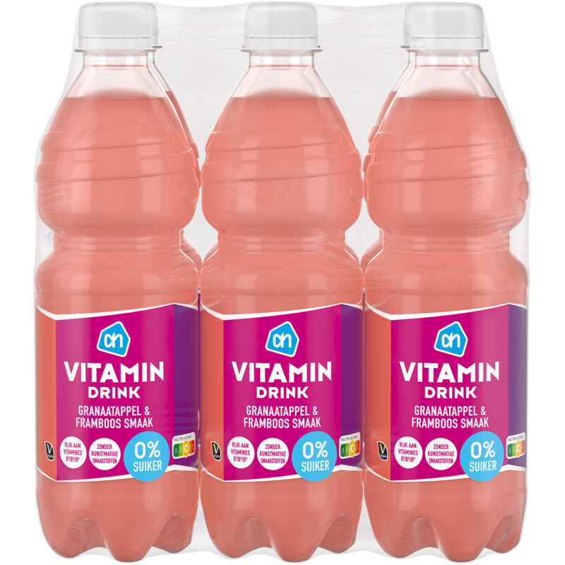 Een afbeelding van AH Vitamin drink granaatappel 0% 6-pack